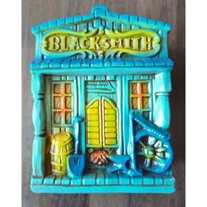 Vintage Ceramic Bank Old West Saloon Door Black Smith Shop ~ Made in Japan Nanco
